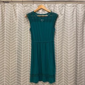 Dulcette Cotton Blend Crochet Trim Knit Dress